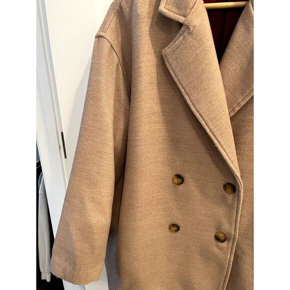 Free People Size Medium Oversized Tan Slouchy Coat Blazer - Picture 4 of 11